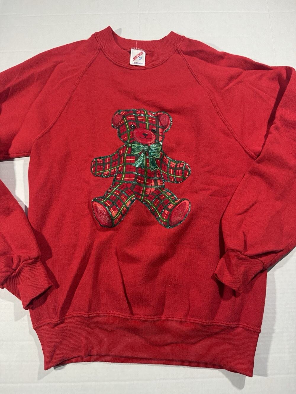 JERZEES women’s vintage M Red Crewneck Fleece Christmas Sweatshirt